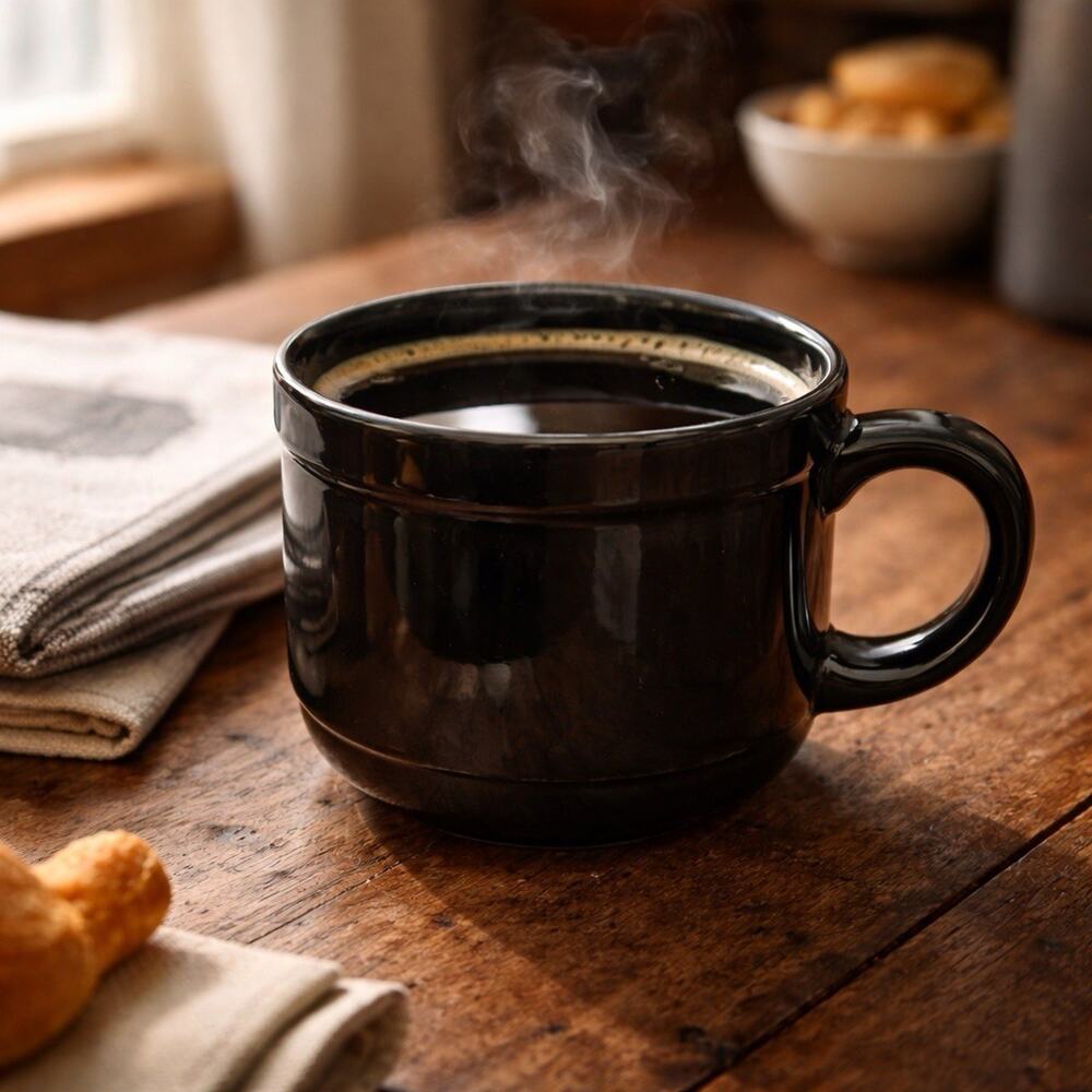 Royal Norfolk Black Stoneware Soup Mug Bowl Large Coffee Cup 16oz Microwave Safe